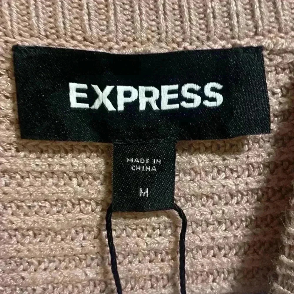 Express Blush Pink Asymmetrical Sweater Dress Size Medium - Picture 3 of 6